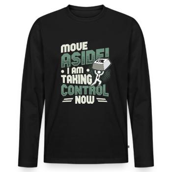 IT Support Computer Nerd Programmer Pun - Men's Premium Organic Long Sleeve Shirt - black - Front - Nico (187cm)