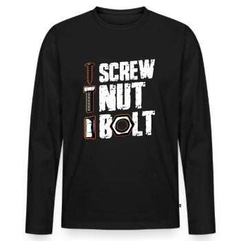 Mécanicien de boulon d’écrou à vis - T-shirt manches longues Premium bio Homme - noir - Devant - Nico (187cm)