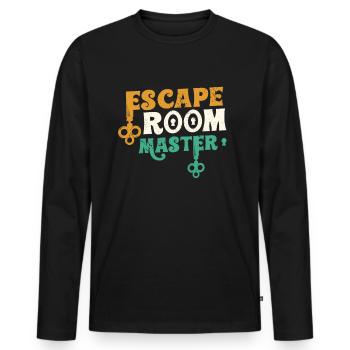 Escape Room Master Escape Room Birthday - Men's Premium Organic Long Sleeve Shirt - black - Front - Nico (187cm)