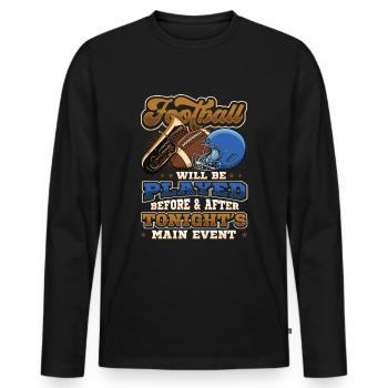 Main Event du spectacle de la mi-temps de football - T-shirt manches longues Premium bio Homme - noir - Devant - Nico (187cm)