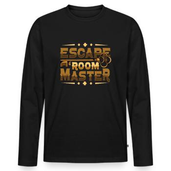 Flucht RaumEscape Room Master Escape Room - Men's Premium Organic Long Sleeve Shirt - black - Front - Nico (187cm)