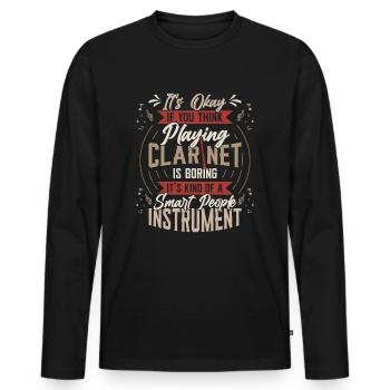 Clarinet playing clarinet - Men's Premium Organic Long Sleeve Shirt - black - Front - Nico (187cm)