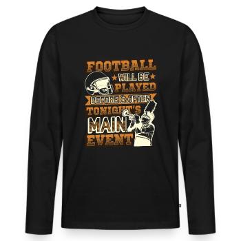 Main Event du spectacle de la mi-temps de football - T-shirt manches longues Premium bio Homme - noir - Devant - Nico (187cm)