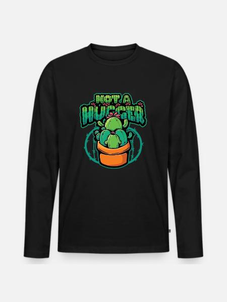 No hugging cactus - Men's Premium Organic Long Sleeve Shirt - black