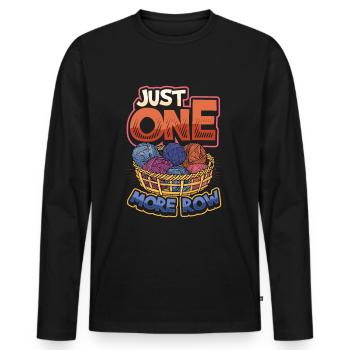 Il suffit de crocheter une rangée - T-shirt manches longues Premium bio Homme - noir - Devant - Nico (187cm)