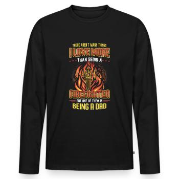 Firefighter Stolz Firefighter Papa - Men's Premium Organic Long Sleeve Shirt - black - Front - Nico (187cm)