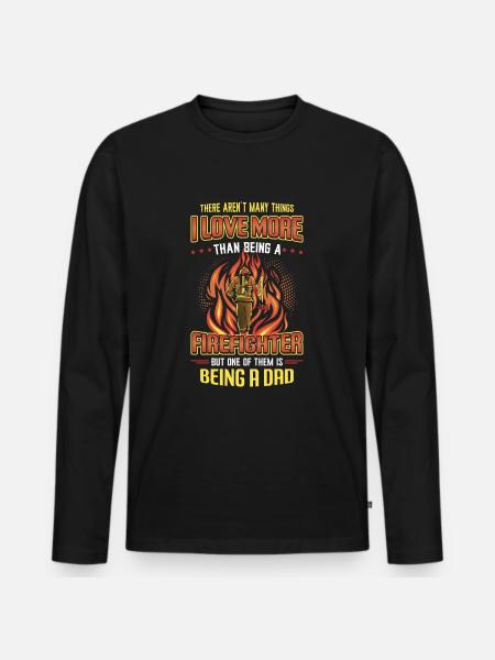 Firefighter Stolz Firefighter Papa - Men's Premium Organic Long Sleeve Shirt - black