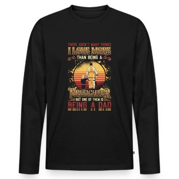 Firefighter Stolz Firefighter Papa - Men's Premium Organic Long Sleeve Shirt - black - Front - Nico (187cm)
