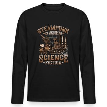 Steampunk Ist Viktorianische Science Fiction - Männer Premium Bio Langarmshirt - Schwarz - Vorne - Nico (187cm)
