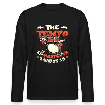 Das Tempo Ist, Was Immer Ich Sage, Es Ist Rockband - Männer Premium Bio Langarmshirt - Schwarz - Vorne - Nico (187cm)