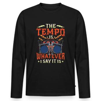 Das Tempo Ist, Was Immer Ich Sage, Es Ist Rockband - Männer Premium Bio Langarmshirt - Schwarz - Vorne - Nico (187cm)