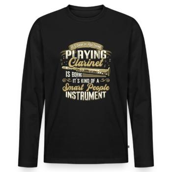 Clarinet playing clarinet - Men's Premium Organic Long Sleeve Shirt - black - Front - Nico (187cm)