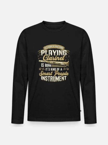 Clarinet playing clarinet - Men's Premium Organic Long Sleeve Shirt - black