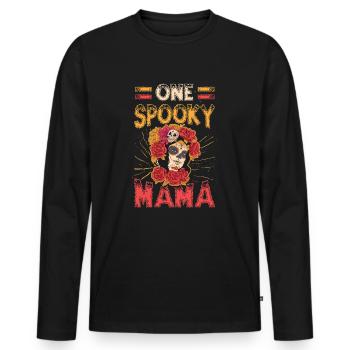 Eine Gespenstische Mama, Halloween Mama. - Männer Premium Bio Langarmshirt - Schwarz - Vorne - Nico (187cm)