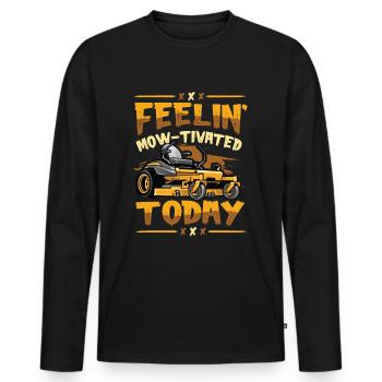 Feelin' Mow - Agent d’application de la loi motivé - T-shirt manches longues Premium bio Homme - noir - Devant - Nico (187cm)