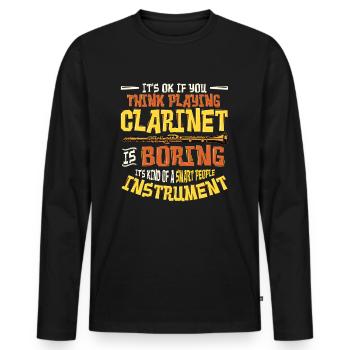Clarinettiste - T-shirt manches longues Premium bio Homme - noir - Devant - Nico (187cm)