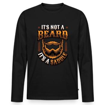 Es Ist Kein Bart, Es Ist Ein Sattel Bärtige Männer - Männer Premium Bio Langarmshirt - Schwarz - Vorne - Nico (187cm)