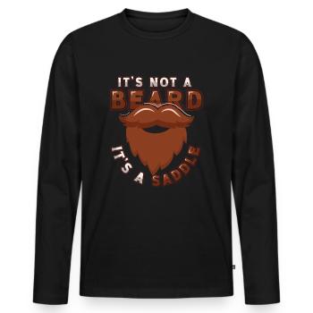 Es Ist Kein Bart, Es Ist Ein Sattel Bärtige Männer - Männer Premium Bio Langarmshirt - Schwarz - Vorne - Nico (187cm)