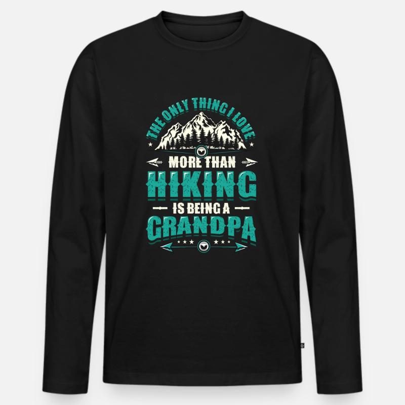 Bergwandernder Opa. - Männer Premium Bio Langarmshirt - Schwarz
