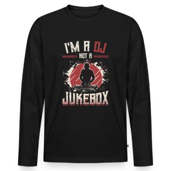 Je suis un DJ, pas un disc-jockey de juke-box - T-shirt manches longues Premium bio Homme - noir - Devant - Nico (187cm)