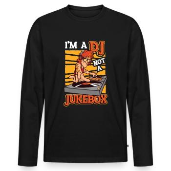 Je suis un DJ, pas un disc-jockey de juke-box - T-shirt manches longues Premium bio Homme - noir - Devant - Nico (187cm)