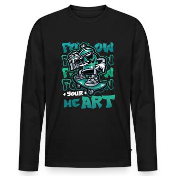 Follow Yout Heart Ghetto Graffiti Sprayer - Männer Premium Bio Langarmshirt - Schwarz - Vorne - Nico (187cm)