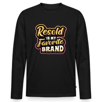 Revendu est ma marque préférée brocante - T-shirt manches longues Premium bio Homme - noir - Devant - Nico (187cm)
