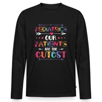 Pediatrics Our patients are the sweetest - Men's Premium Organic Long Sleeve Shirt - black - Front - Nico (187cm)