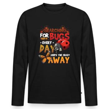 Search for insects - Men's Premium Organic Long Sleeve Shirt - black - Front - Nico (187cm)