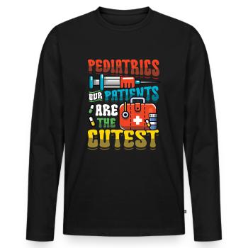 Pediatrics Our patients are the sweetest - Men's Premium Organic Long Sleeve Shirt - black - Front - Nico (187cm)