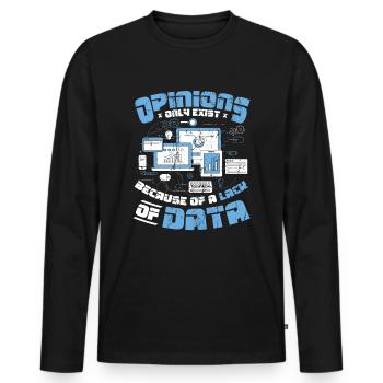 Opinions Data Shortage - Data Scientist Data - Men's Premium Organic Long Sleeve Shirt - black - Front - Nico (187cm)