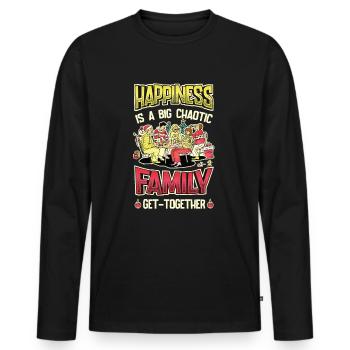 Big family reunion - Men's Premium Organic Long Sleeve Shirt - black - Front - Nico (187cm)