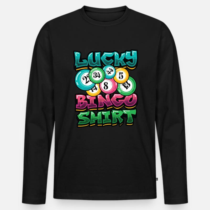 Glücks-bingo - Männer Premium Bio Langarmshirt - Schwarz