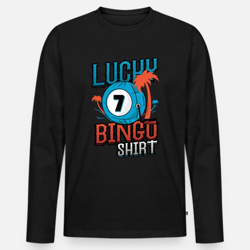 Glücks-bingo - Männer Premium Bio Langarmshirt - Schwarz
