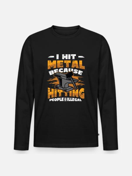 Hit Metal Blacksmith - Men's Premium Organic Long Sleeve Shirt - black