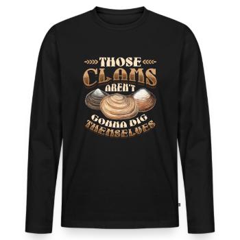 Ces coquilles ne se creusent pas d’elles-mêmes - T-shirt manches longues Premium bio Homme - noir - Devant - Nico (187cm)