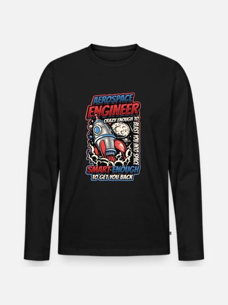 Aerospace Engineer - Men's Premium Organic Long Sleeve Shirt - black
