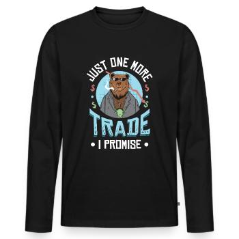 Plus qu’un seul échange que je promets - T-shirt manches longues Premium bio Homme - noir - Devant - Nico (187cm)