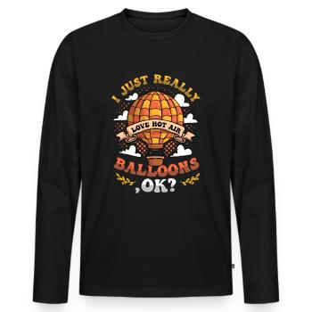 I just love hot air balloons very much - Men's Premium Organic Long Sleeve Shirt - black - Front - Nico (187cm)