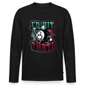 Id Hit That Pool Billiards - Men's Premium Organic Long Sleeve Shirt - black - Front - Nico (187cm)