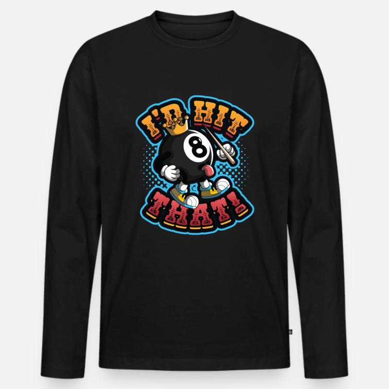 Id Hit That Pool Billiards - Männer Premium Bio Langarmshirt - Schwarz