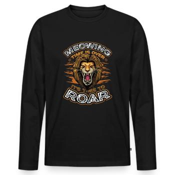 Die Zeit Des Miauens Ist Vorbei - Männer Premium Bio Langarmshirt - Schwarz - Vorne - Nico (187cm)