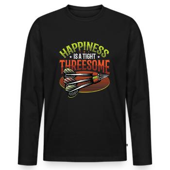 Glück Ist Ein Enges Dreiergespann, Dartpfeil - Männer Premium Bio Langarmshirt - Schwarz - Vorne - Nico (187cm)