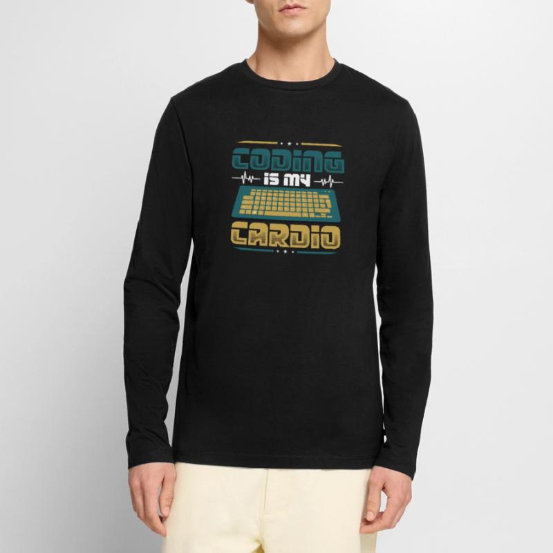 Coding Is My Cardio, Code Programmer Men's Premium Organic Long Sleeve Shirt