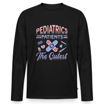 Pediatrics, our patients are the sweetest - Men's Premium Organic Long Sleeve Shirt - black - Front - Nico (187cm)