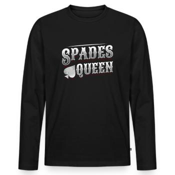 Queen of Spades, Card Game of Spades - Men's Premium Organic Long Sleeve Shirt - black - Front - Nico (187cm)