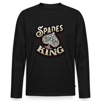 King of Spades, Cards of Spades - Men's Premium Organic Long Sleeve Shirt - black - Front - Nico (187cm)