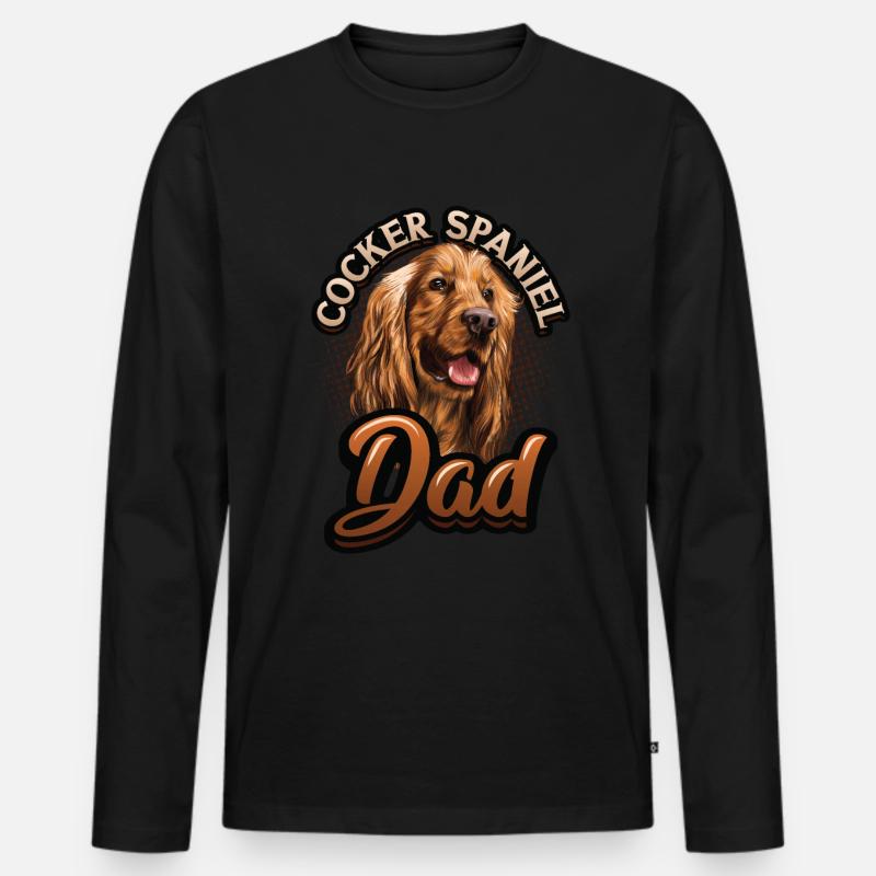 Cocker Spaniel Dad - Männer Premium Bio Langarmshirt - Schwarz