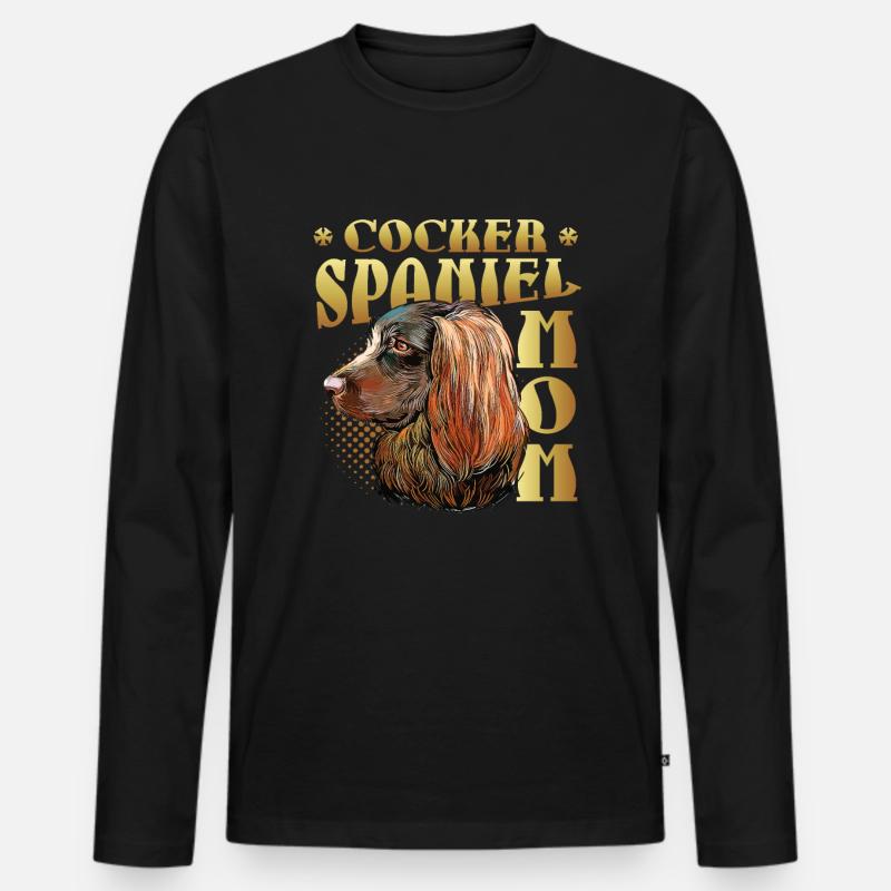 Cocker Spaniel Mom - Männer Premium Bio Langarmshirt - Schwarz