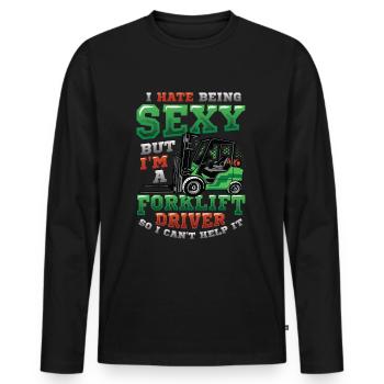 Sexy Gabelstaplerfahrer Lagerlogistik Gabelstapler - Männer Premium Bio Langarmshirt - Schwarz - Vorne - Nico (187cm)